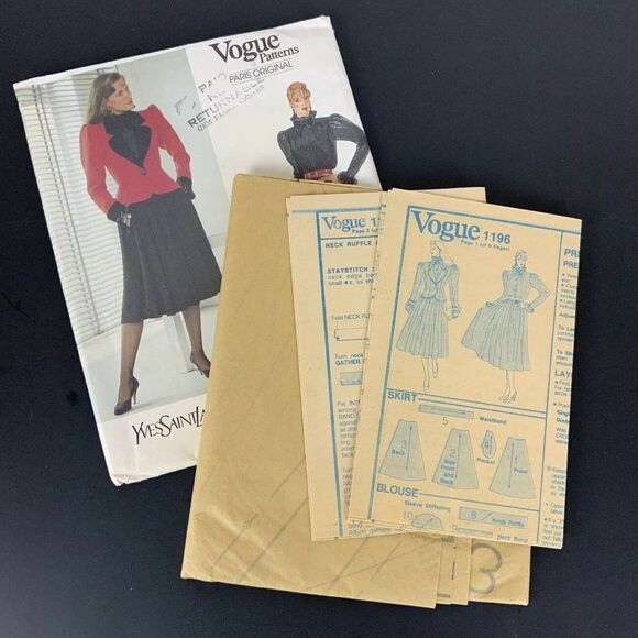 Vogue Yves Saint Laurent Dress Size 10 Designer Sewing Pattern 1196 UNCUT - Picture 3 of 3